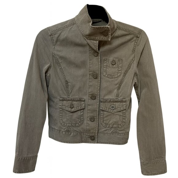 GAP Olive Green Utility Military Jacket Women’s Size 2 Canvas - Picture 1 of 6